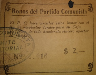 Bono del Partido Comunista. 